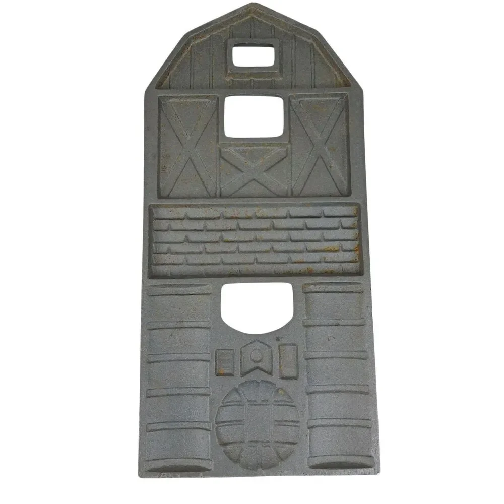 John Wright 1988 Barnyard Cast Iron Cookie Cornbread  Baking Mold Farm 2 sided